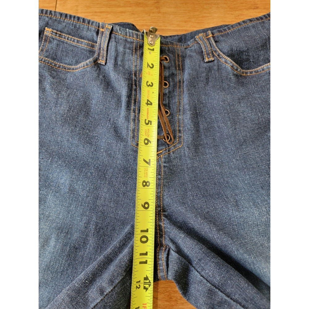 Vintage Y2K Lace Up Jeans Women's Size 31 Flared Leg Embroidered 90s 2000s - Picture 8 of 10